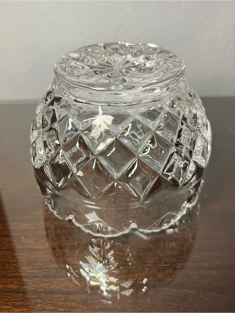 Shannon 24% Lead Crystal Small Bowl or Votive, Scallop Candy Dish Vase Bohemian